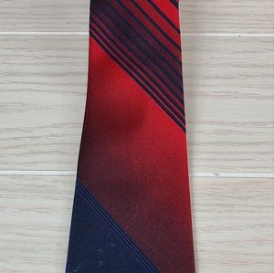 Geoffrey Beene Men's Necktie Red And Blue Striped 56"x3.5